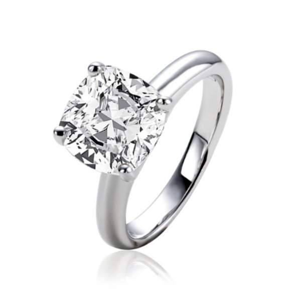 Certified 3.5 ct. t.w. Moissanite Diamond Cushion Cut Engagement Ring NEW - Picture 4 of 13